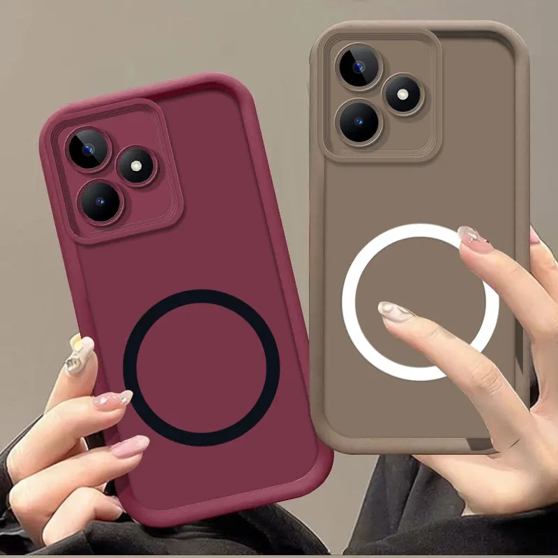 For Realme Note 50 60 GT Neo6 SE GT 6T Case Magnetic Sticker Soft Silicon Phone Case Realme V60S V50S Narzo 70X P1 70 Pro 20 30A