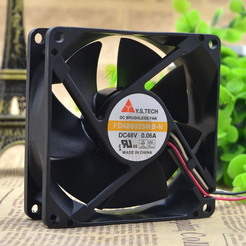 S NEW for Y.S.TECH FD488025MB-N 48V 0.06A 3-wire Inverter Cooling Fan#QW