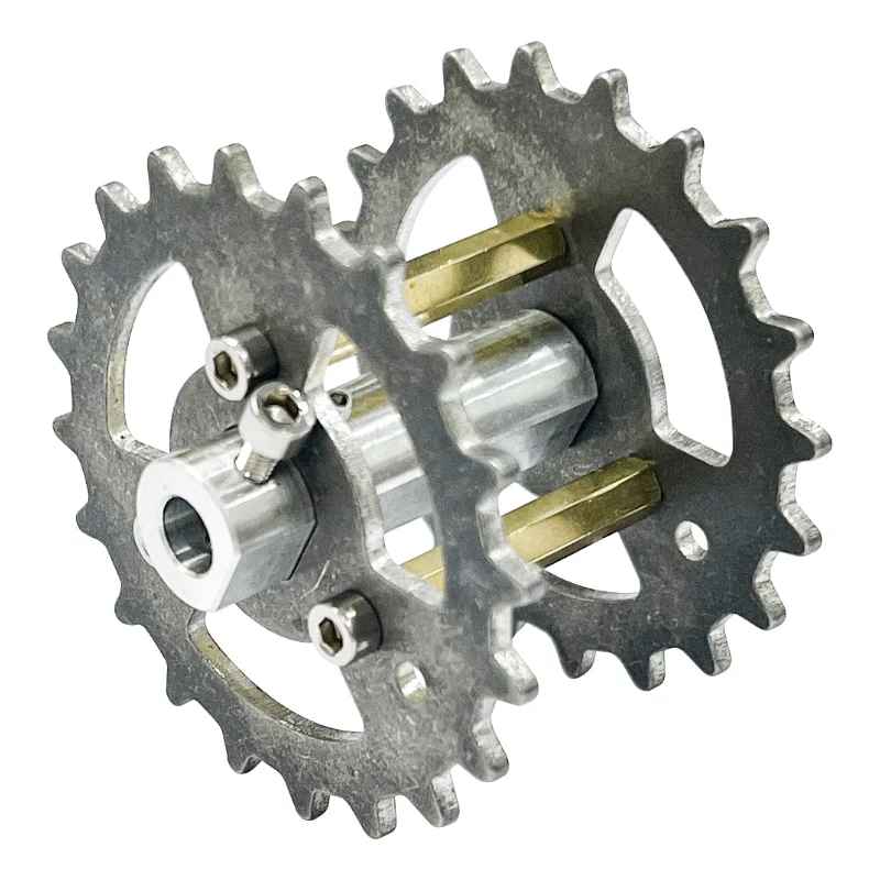 54mm Stainless Steel Primary Color Drive Wheel, Metal Drive Wheel, Accessory for Crawler Mobile Chassis