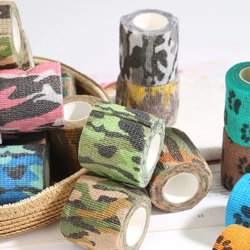 

1 Roll Non-Woven Camo Wrap Bandage Adhesive Stretch Bandages Plasters First Aid Wound Dressing Tape Patch