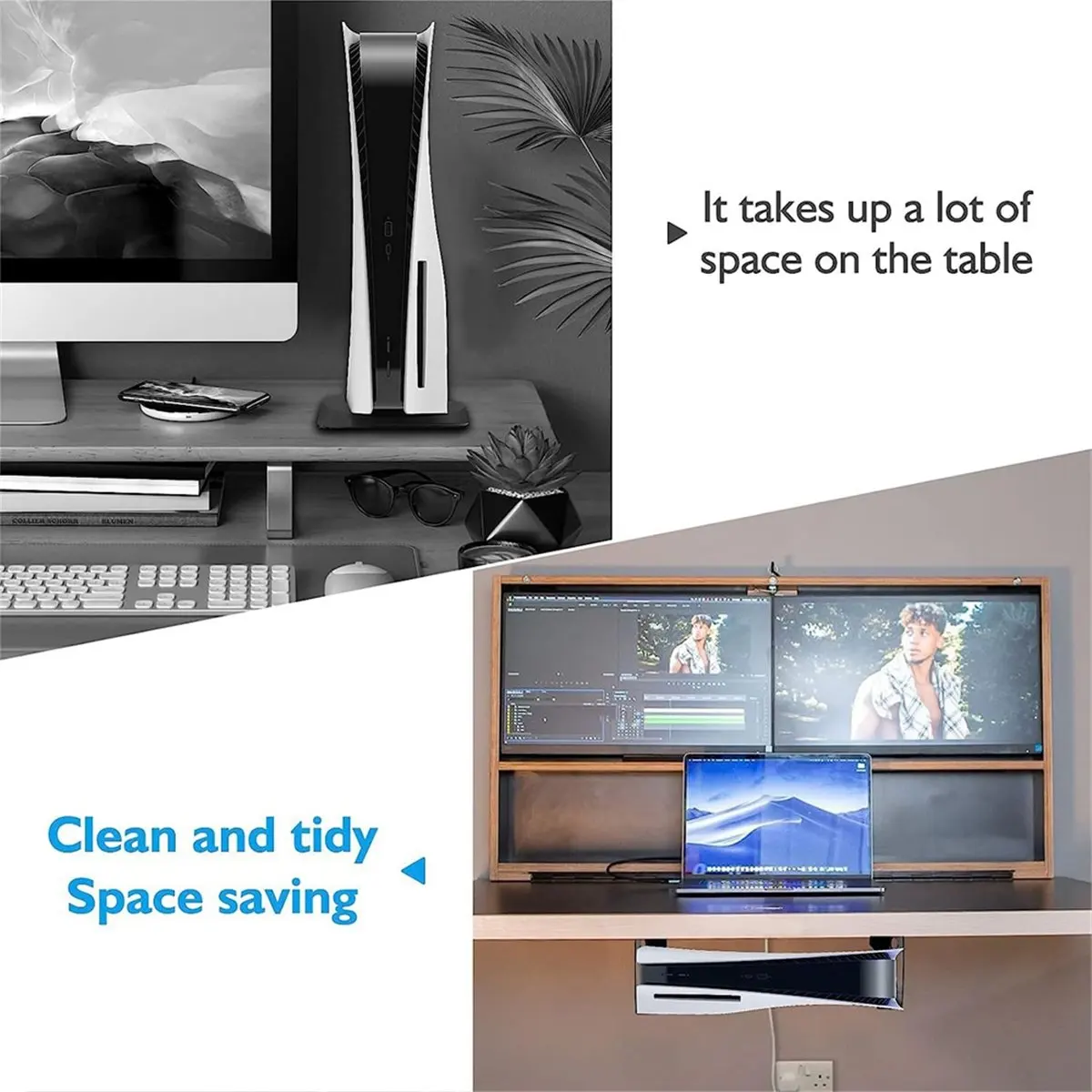 【~ New A88T】Under Desk Holder for / Slim Stealth Mount Compaitble with for Disc & Digital Edition Game Console