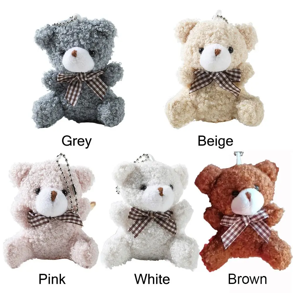 Nouveau porte-clés 8CM dessin animé nœud papillon ours poupée porte-clés sac ornement ours en peluche pendentif doux enfant jouets suspendus ours en peluche universel