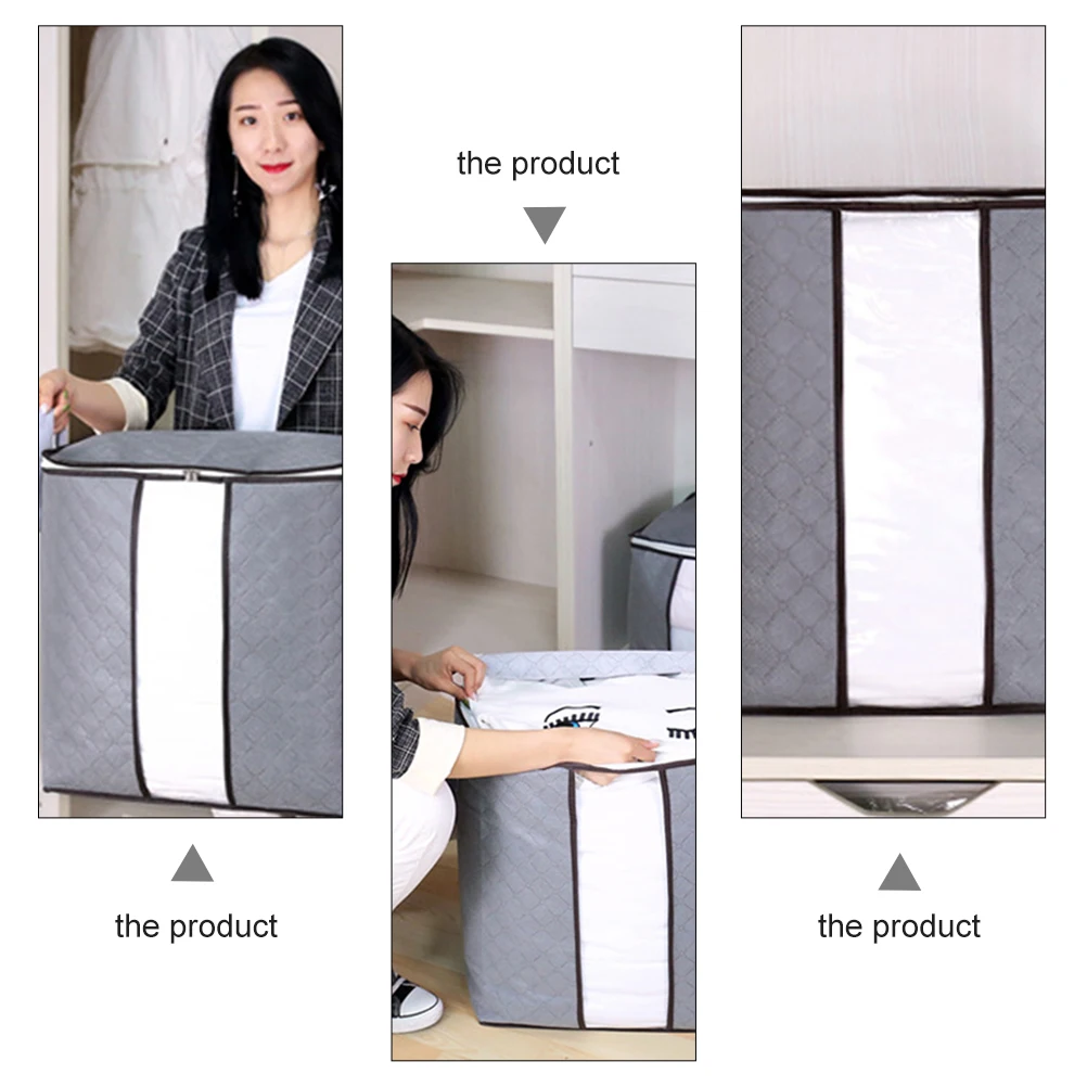 

1pc Large Storage Bags for Clothes Quilts Blankets Toys 100x70cm Breathable Organizer Zipper