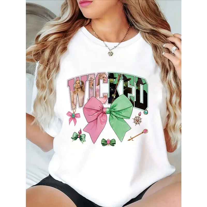 

Женская футболка с принтом, повседневный топ с короткими рукавами и круглым вырезом, всесезонная одежда обычной длины, женская модная футболка с короткими рукавами