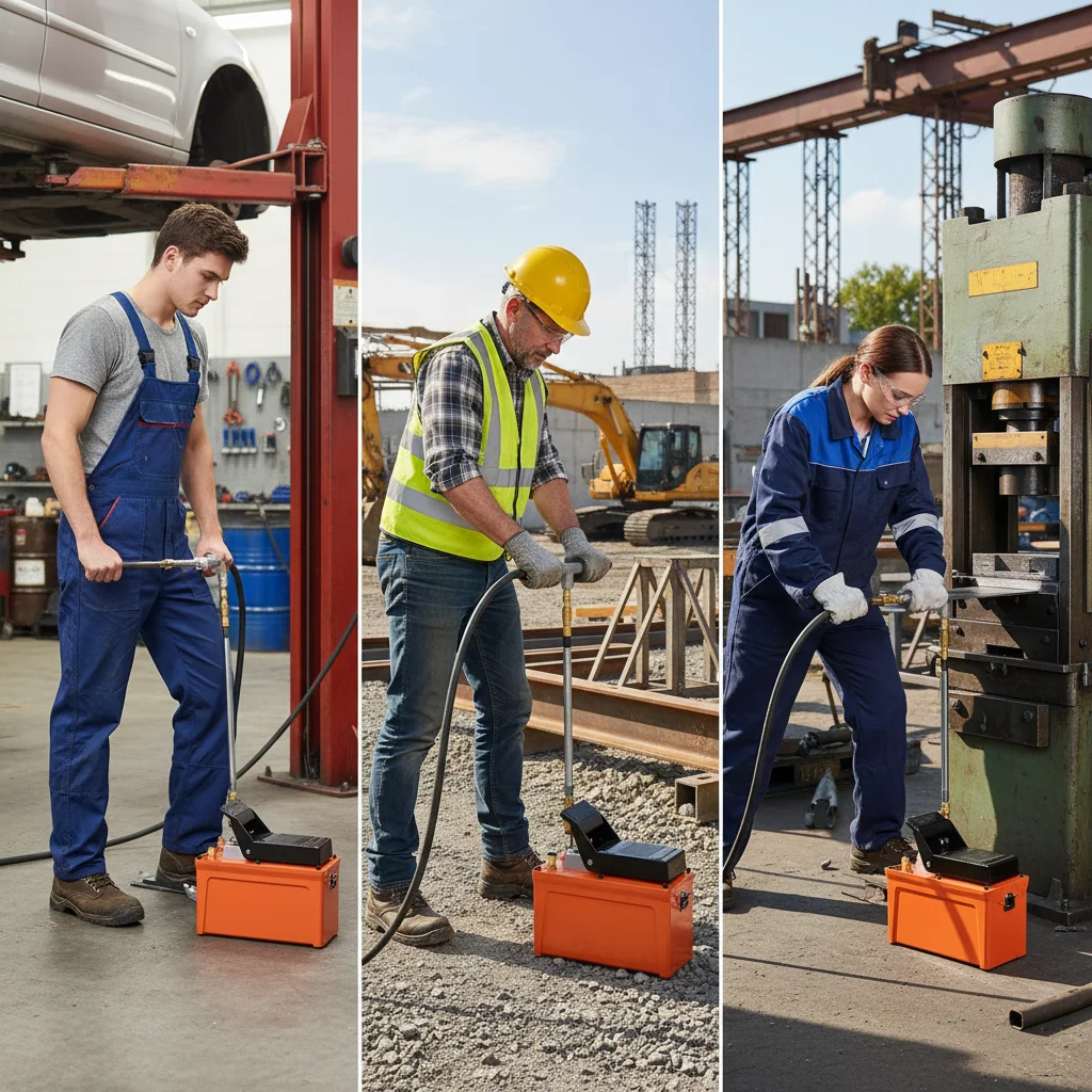 Two-Stage Foot-Operated Pneumatic Hydraulic Pump Designed For Hydraulics Applications