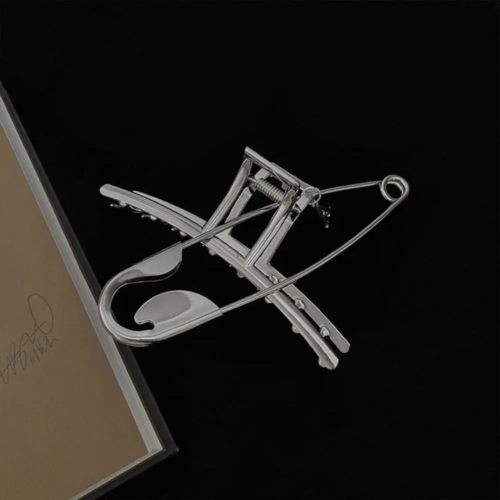 

Fashion Silver Color Metal Hairpin Large Size Harajuku Metal Pin Barrettes Rock Pin Style Headdress for Women