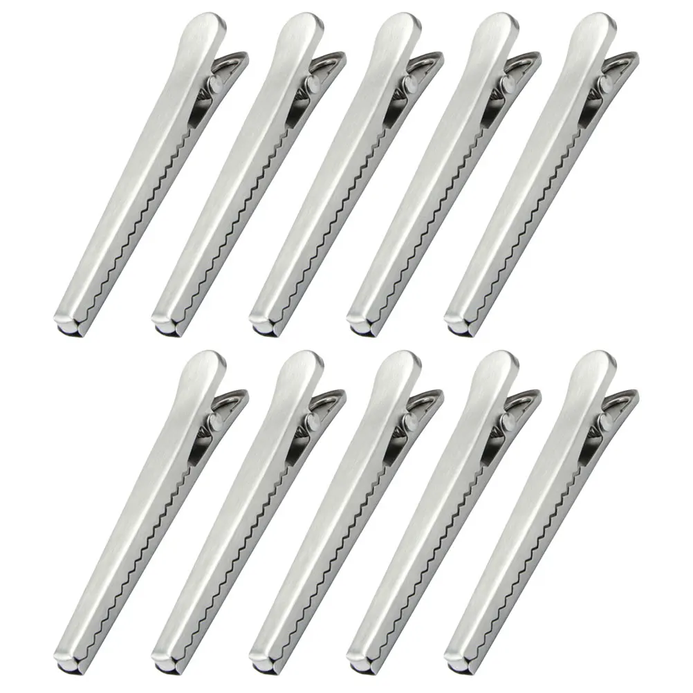 10 Pcs Sealer Bread Dish Food Freshness Clamp Stainless Steel Clip Bag Clips For Sealing