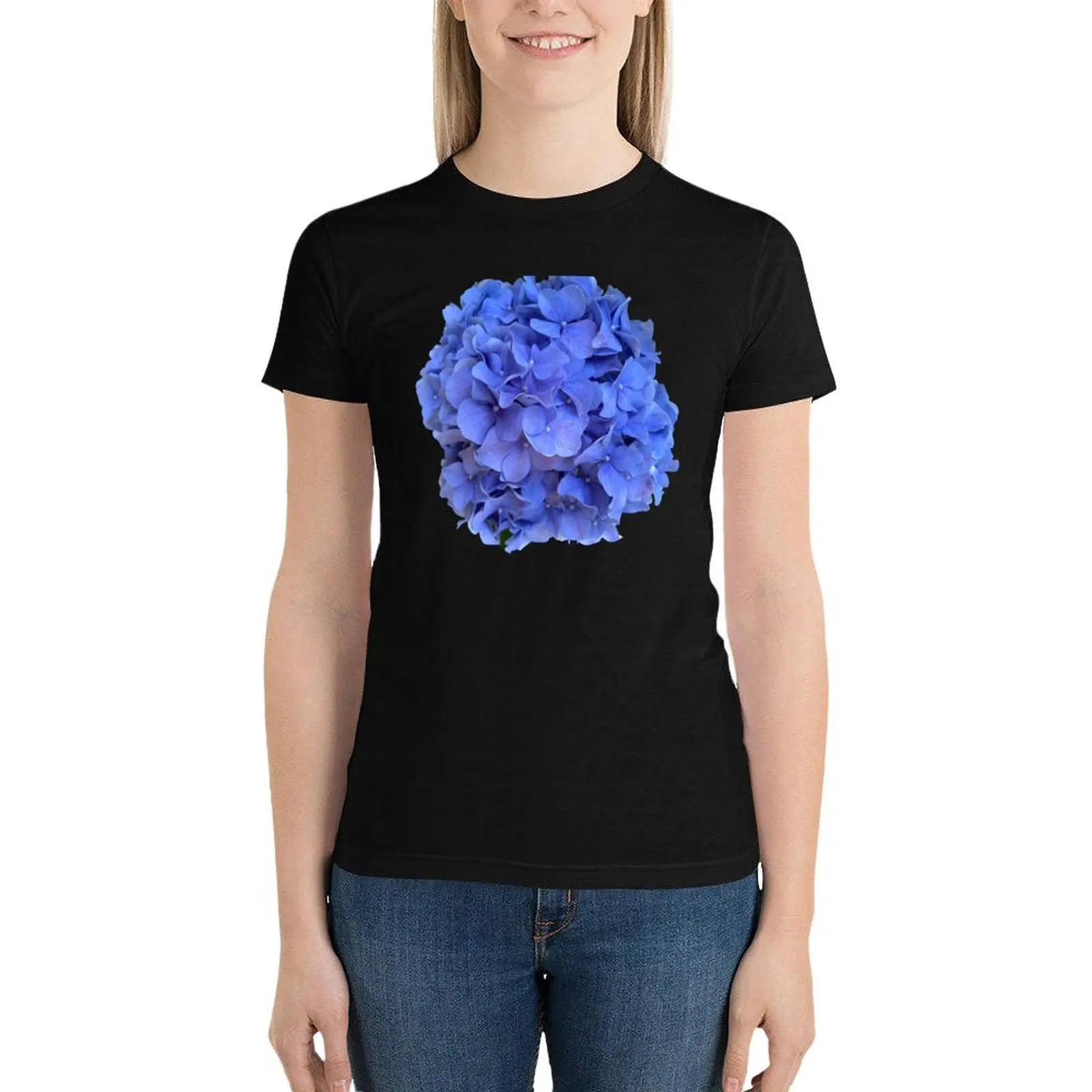 Romantic purple blue cottage core floral Periwinkle hydrangea, blue flower, blue floral T-Shirt