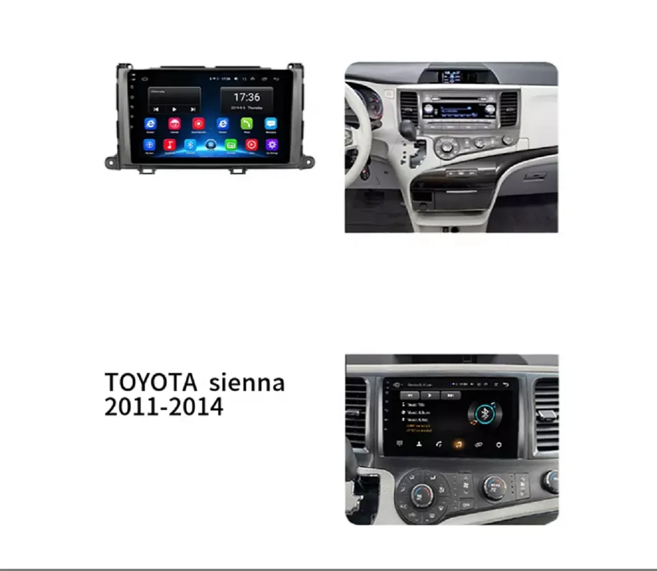 9 INCH Android 14.0 Screen Car Radio Stereo for Sienna 2011-2014 Car Head Unit Multimedia Carplay