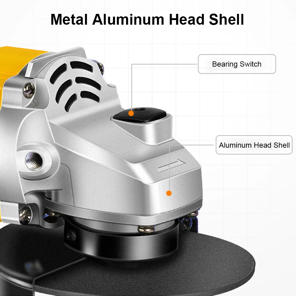 125mm Electric Angle Grinder 220V Corded Grinding Machine 6 Speeds Power Tool Adjustable Cutting Polishing Machine for Home Use