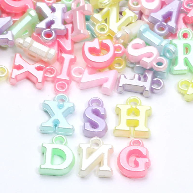 50pcs Mixed Color Large Alphabet Random Acrylic Letter Beads For Jewelry Handmade DIY Making Materials Pendant Earrings Bracelet