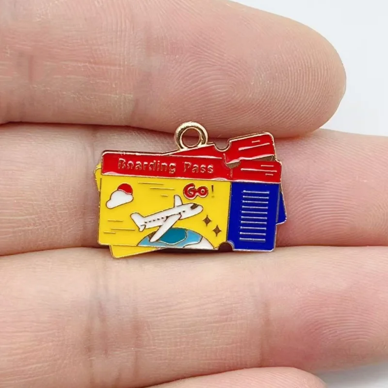 10Pcs Summer Travel Theme Enamel Alloy Charms Mixed Design Pendant For DIY Bracelet Necklace Keychain Handmade Jewelry