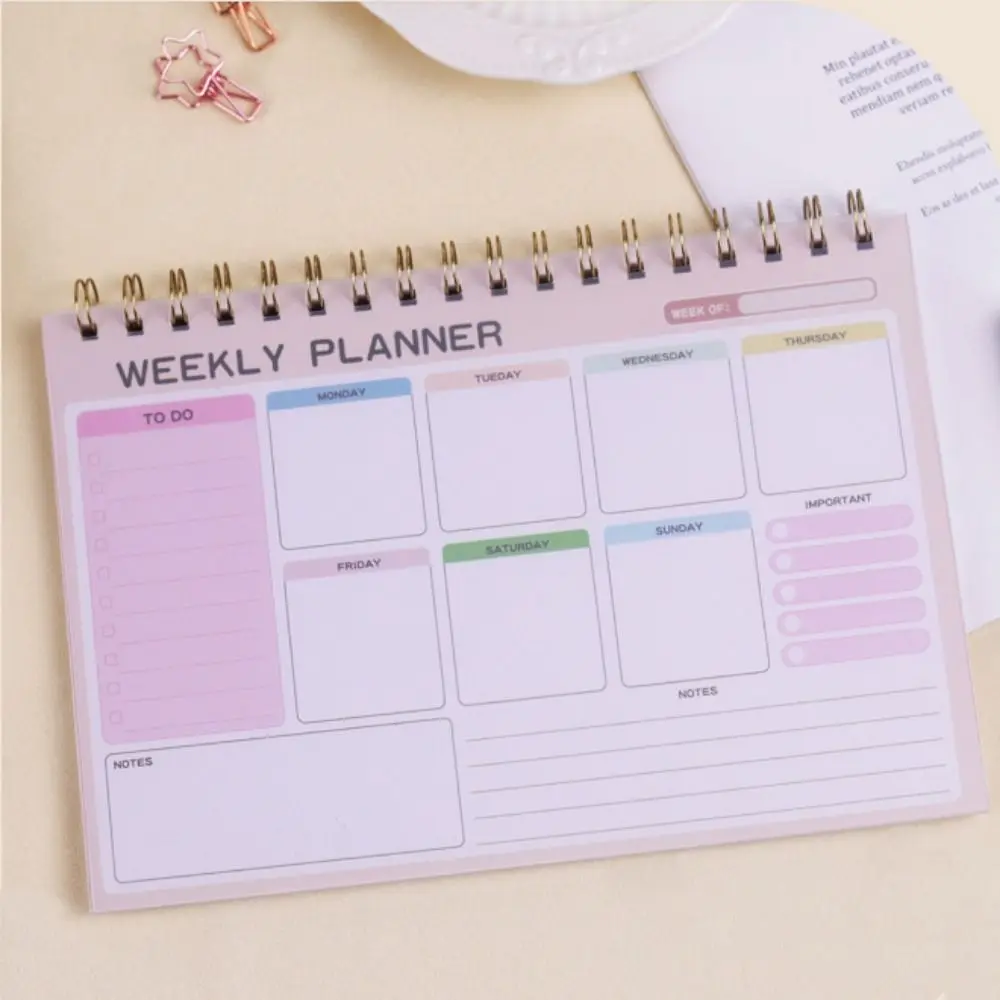 Weekly Plan 2025 Planner Notebook Time Organizer Daily Planner Reminder A5 Planner Notepad Schedule Journal Efficiency