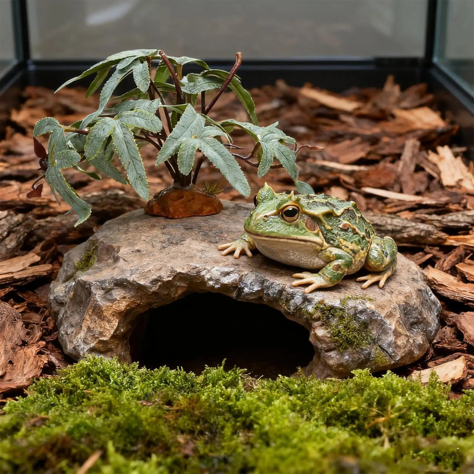 Plantas de reptiles para terrario, vegetación realista falsa, dragón barbudo, hojas artificiales para desierto de agua dulce, tortuga, Betta