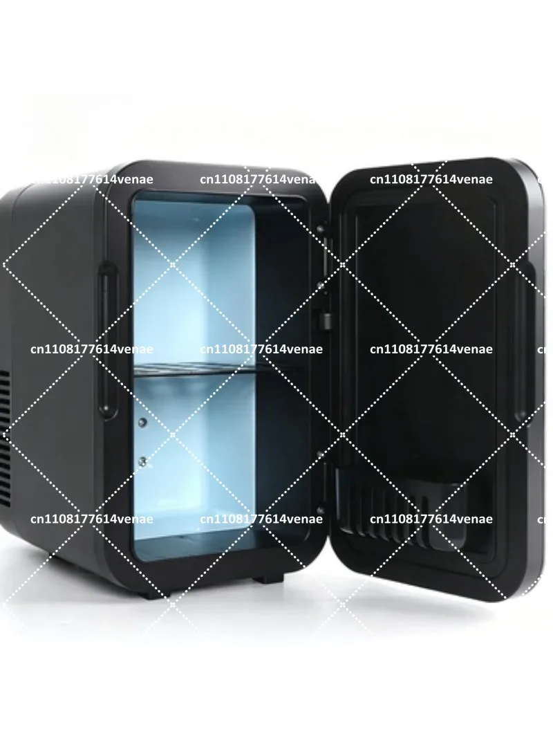 Mini Fridge 6L Portable Refrigerator for Coffee Machine, 12V 110V 220V Car Small Fridge with Glass Surface
