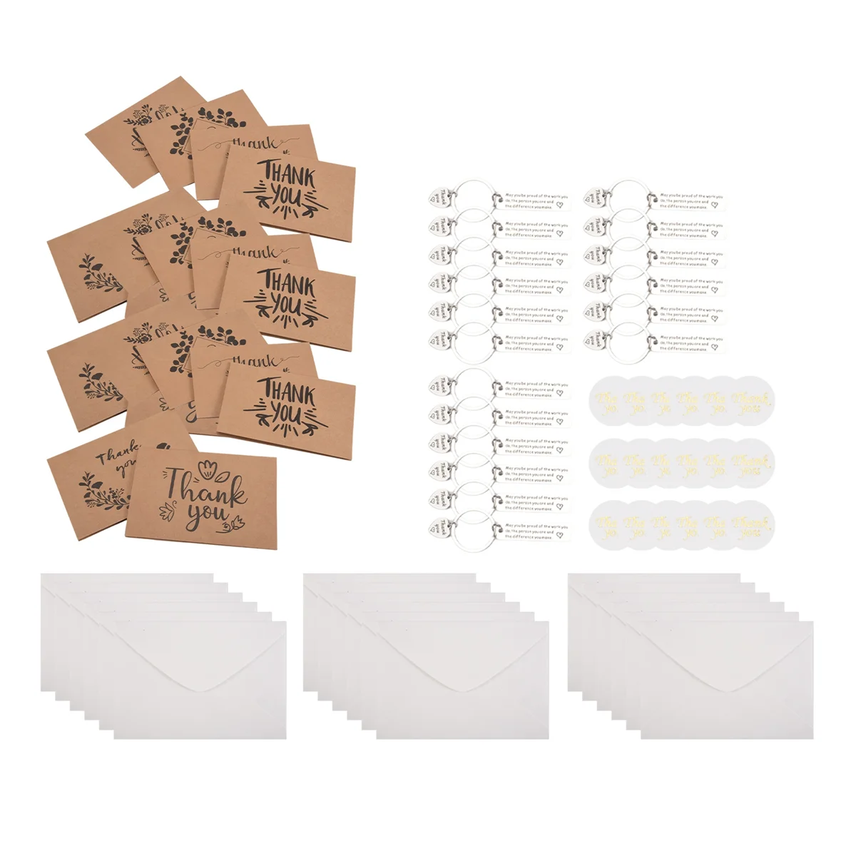 

New-Design 18PCS Thank You Greeting Cards Set with Envelopes and Stickers,