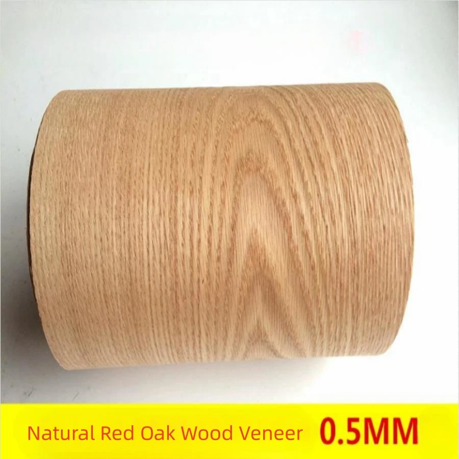 Natural Genuine Red Oak Wood Veneer Furniture Wood Veneer about 21x290cm  0.5mm Thick C/C