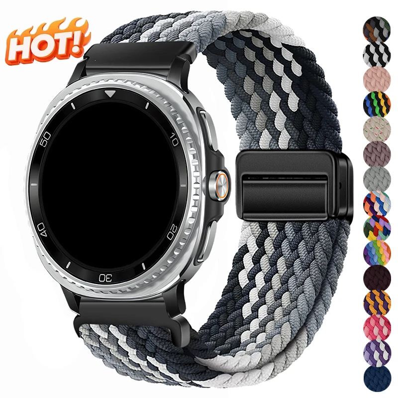 Magnetisches Nylonarmband für Samsung Galaxy Watch 8 9 40 mm 44 mm, verstellbares Armband für Samsung Galaxy Watch 8 Classic 46 mm Correa