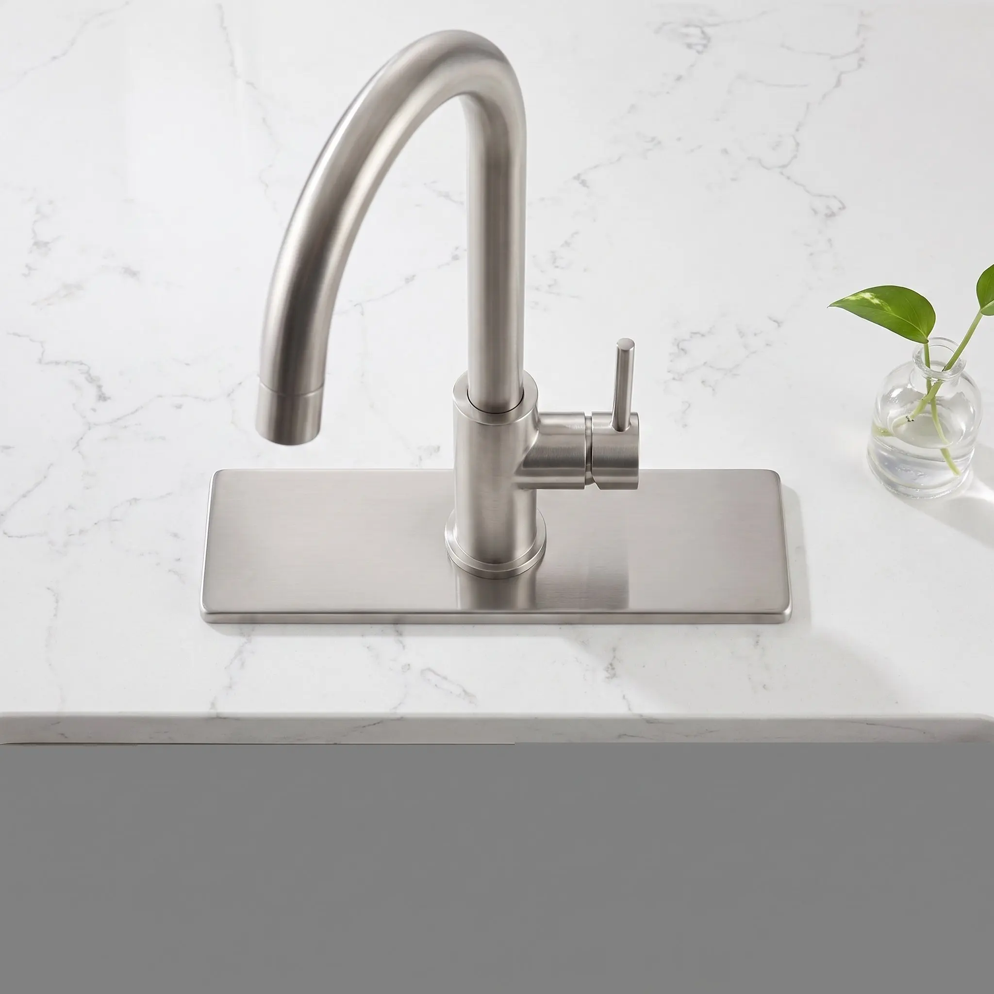 Faucet Hole Cover Plate Stainless Steel Kitchen Faucet Deck Plate Rectangular Sink Escutcheon Tap Hole Cover Bathroom Sink