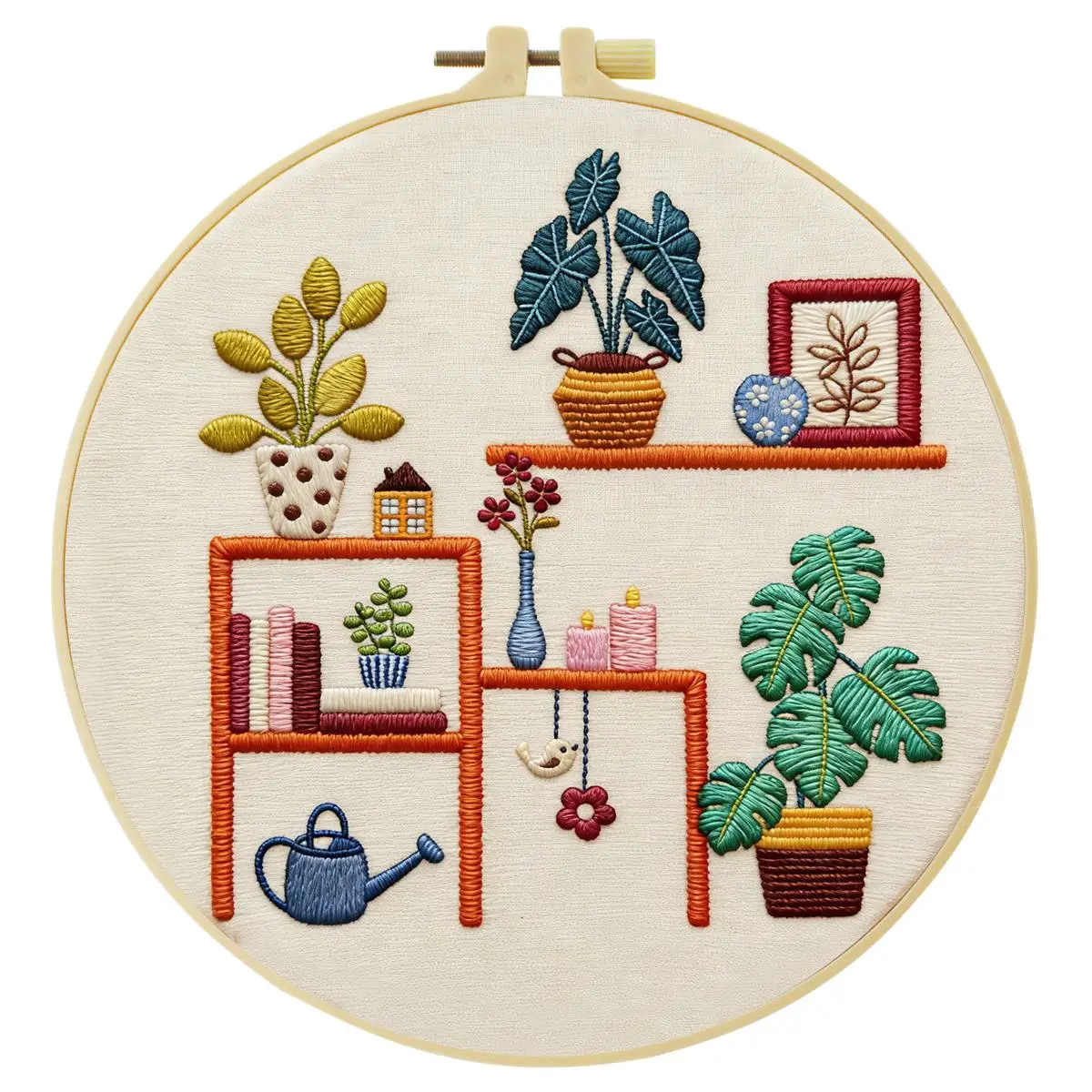 1 Stück 20X20CM/15X15CM 7,87/6,3 Zoll Regal-Stickerei-Starter-Kit DIY-Kit DIY-Stickerei-Set Handarbeiten Malerei – Detail 3