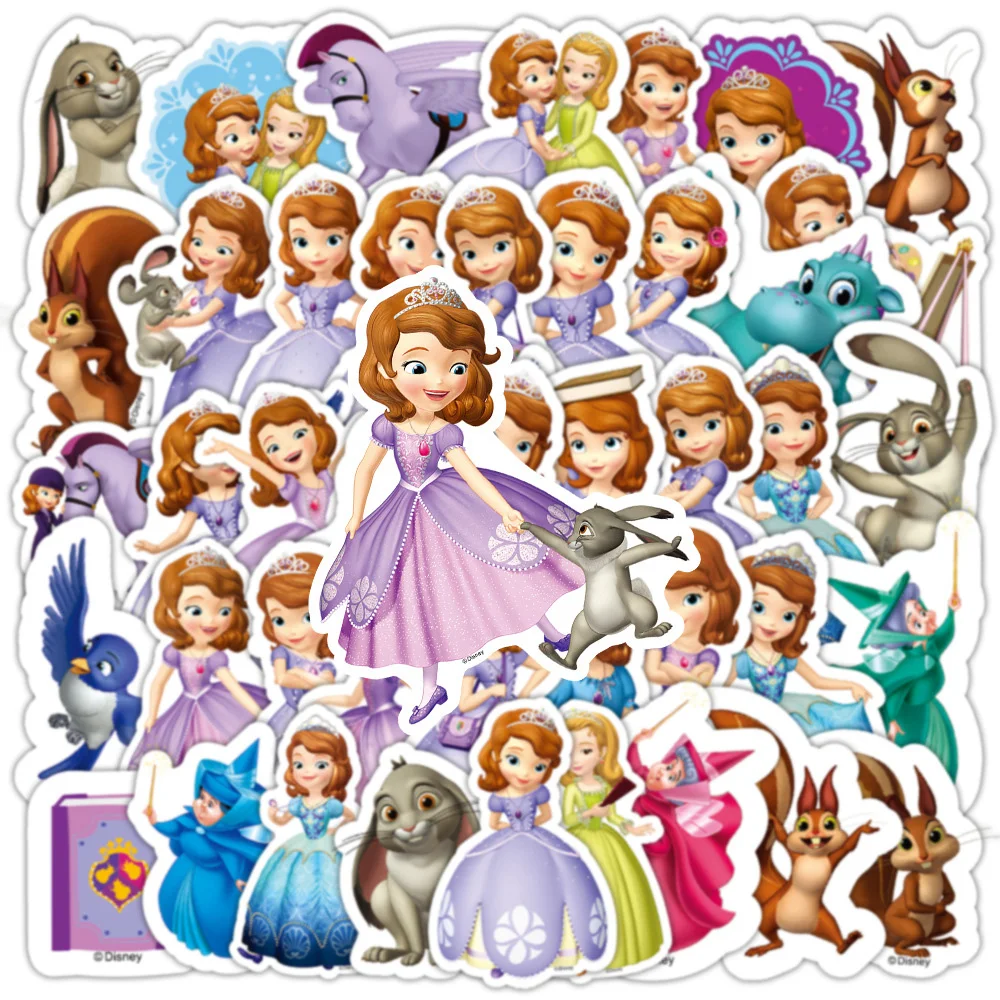 10/30/50pcs Disney Sofia Princess Stickers Aesthetic Graffiti Decals DIY Guitar Stationery PVC Sticker Kawaii Kids Birthday Gift