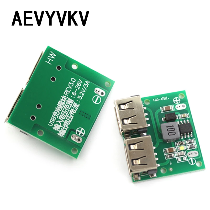 9V 12V 24V to 5V DC-DC Step Down Charger Power Module Dual USB Output Buck Voltage Board 3A Car Charge Charging Regulator 6-26V