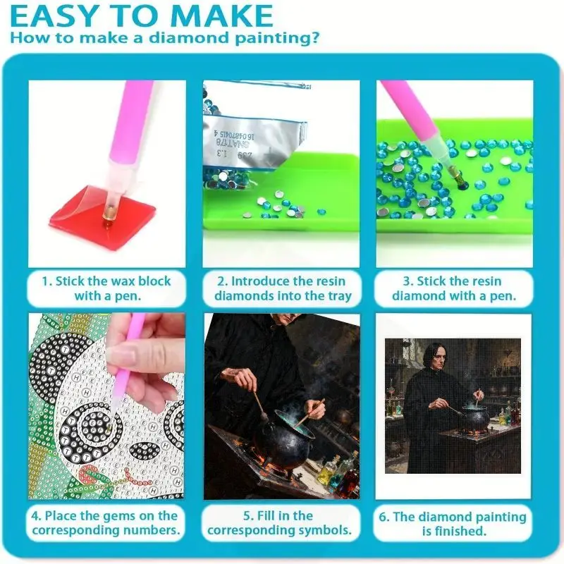 1PC Harry Potter Severus Snape Kit di pittura diamante, 5D trapano completo fai da te Gemma Art Craft per adulti e bambini, Wizard Potions Master Ma