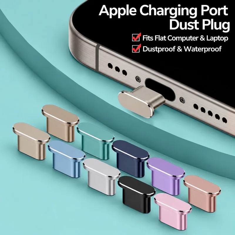 Metal Charging Port Dust Stopper for IPhone 15 16 17 Pro Max Series Type-C Data Blocker Anti-dust Mobile Interface Protective