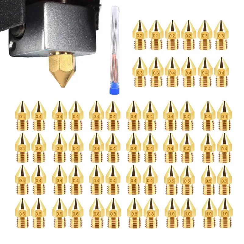 Nozzle 3D Printing Brass Nozzles 70 Pieces Printer Nozzle Flexible Hotend Nozzles With Tools For Home Users Business Users