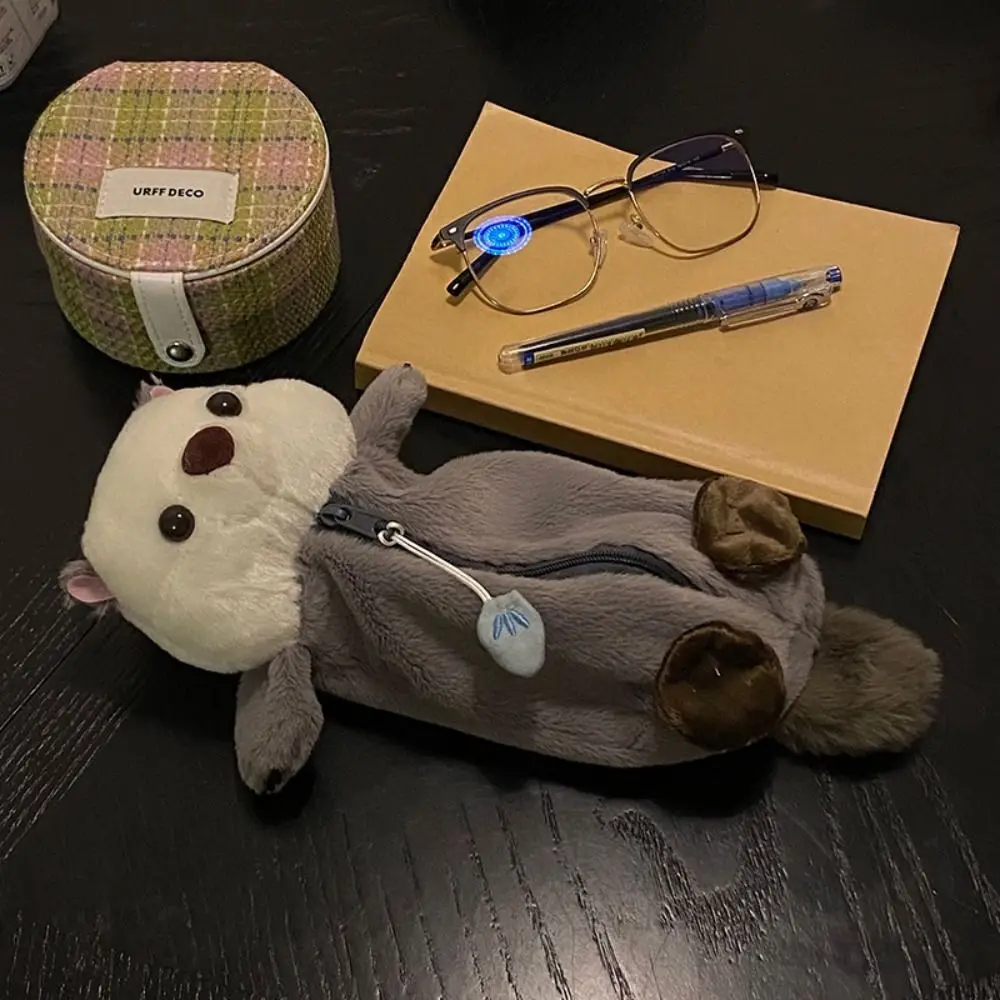 Cartoon Large Capacity Pen Bag Cartoon Animal Multifunctional Storage Bag Stationery Organizer Student