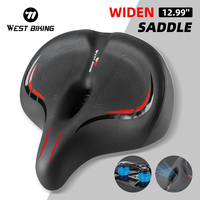 WEST BIKING Widen Bicycle Saddle Ergonomic Shock-Absoption Oversized Bike Saddle Thicken Soft Comfortable Seat Cushion