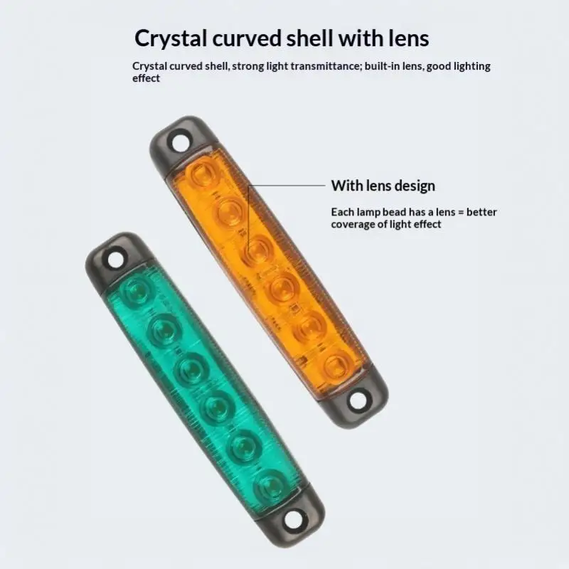 2Pcs Automotive LED Lights 12V/24V Universal Truck Van Side Marker Light Low-Speed ​​LED Trailer Warning Light Rear Side Brake L
