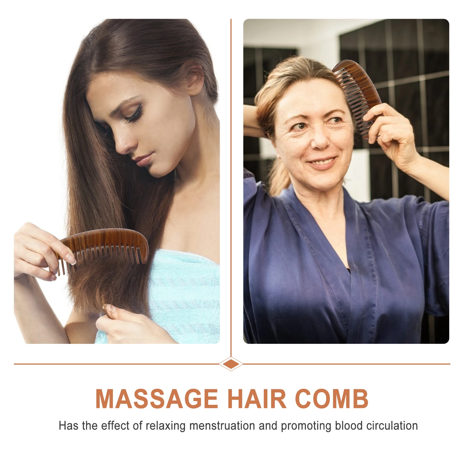 

Hair Comb Smooth Durable Massage Scalp Wood Women Long Short Hair Hairdressing Tool Travel Functional