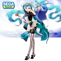 Original SEGA Vocaloid Anime Figures Hatsune Miku Dark Chocolate Pastry Chef Collectible Model Dolls Toys Gifts for Kids Girls