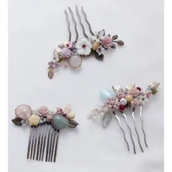 Delicate Small Bridal Comb Hair Piece Girls Pins Natural Stone Wedding Women Headpiece Accessories