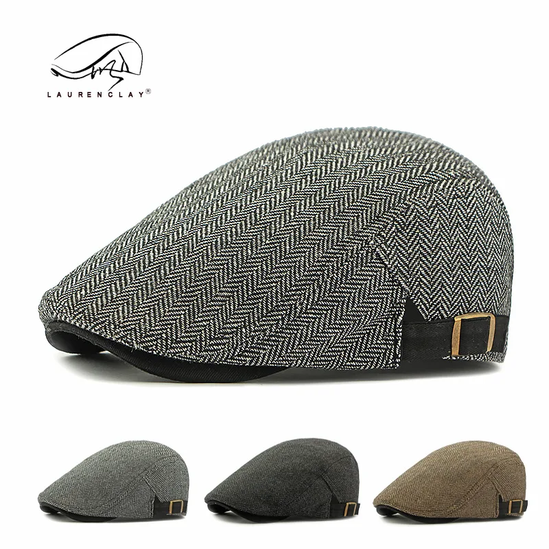 

Hat Men's Beret British Retro Cap Classic Herringbone Casual Forward Female Painter