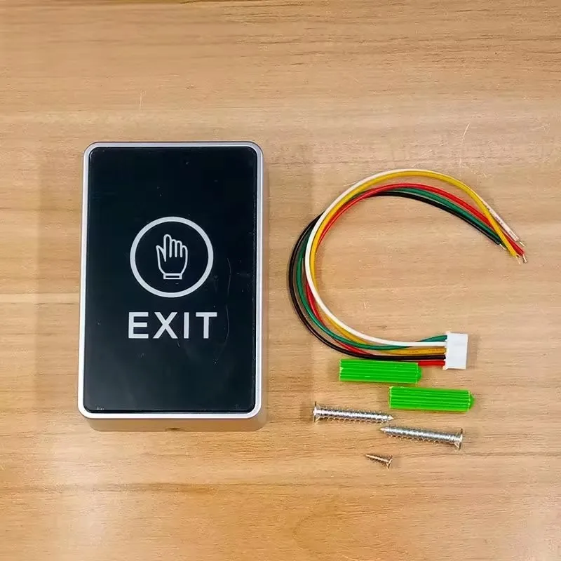 Exit Button Acrylic Panel 86mm X 56mm NO/NC/COM Output  Blue Back Light Electric Box Cassette Min:1pcs