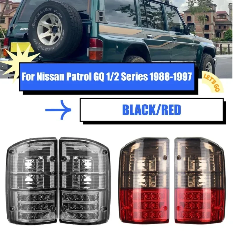 

2x задний фонарь для Nissan Patrol GQ 1988-1997 серии 1 2 26555-05J00, черный, красный, дымчатый, задний левый/правый задний бампер, стоп-сигнал