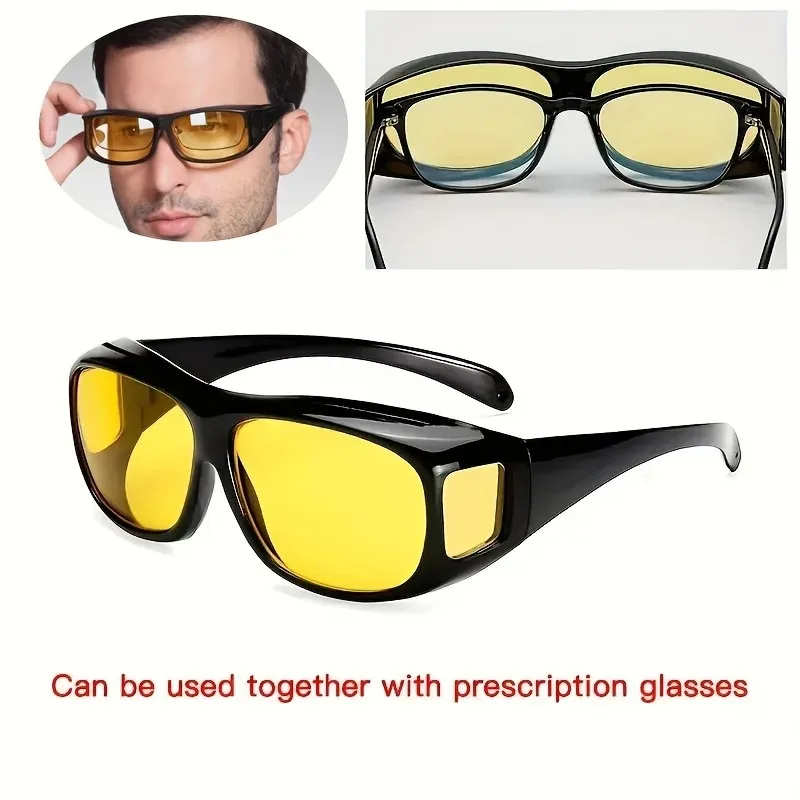 Fashion Vintage Square Frame Unisex Night Vision Glasses Reduce Visual Fatigue Lenses Anti-Glare Anti reflective UV400 Eyewear
