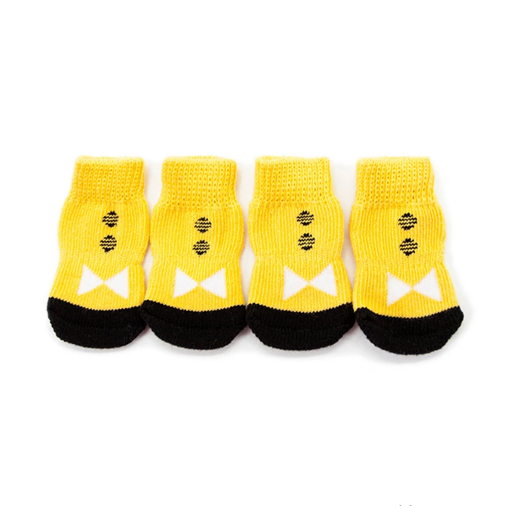 

4 Pcs Anti-slip Cotton Socks Dog Boots Non for Dogs Paws Stop Licking Suits Pet Doggie Non-slip