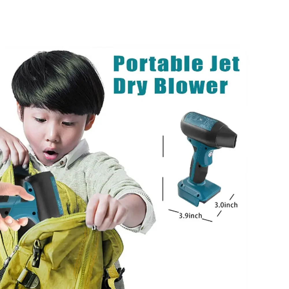 Jet Blower Portable Violent TurboFan For Makita/Dewalt/Milwaukee/Bosch 18V 20V Li-ion Battery 4-Speed Wireless Handheld Fan