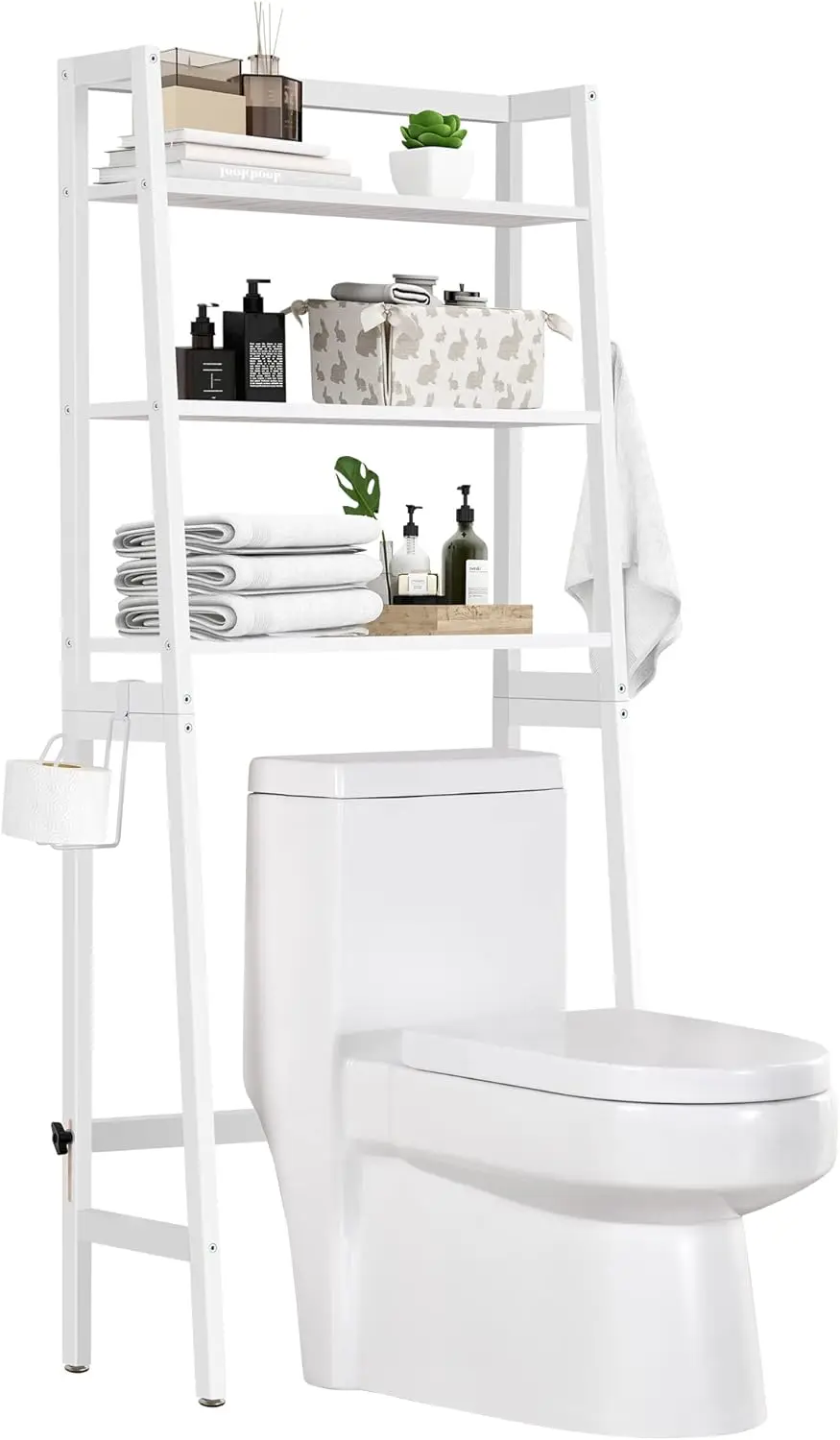 

Over The Toilet Storage, Wooden 3-Tier Over-The-Toilet Rack Bathroom Space Saver Organizer, Freestanding Above Toilet with To