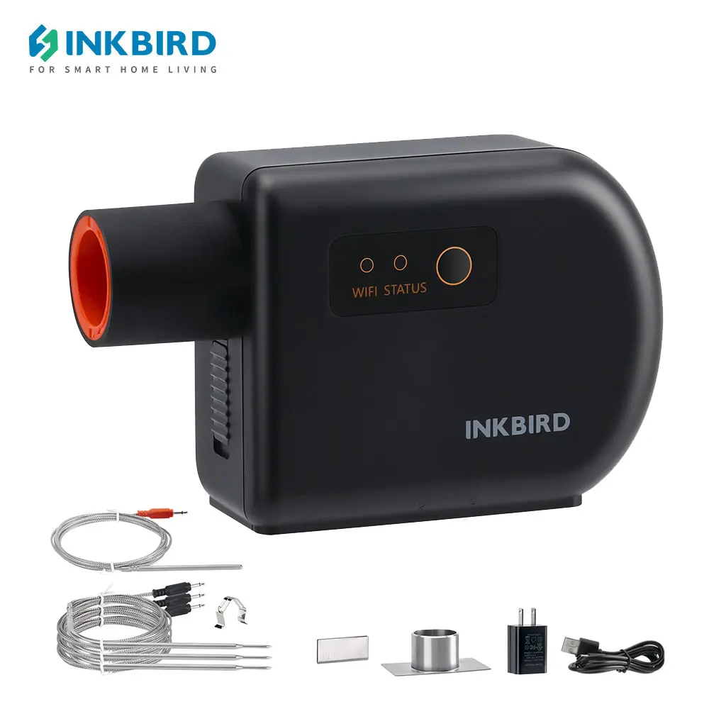 inkbird bbq controlador de temperatura monitor bluetooth grill ventilador fumador automatico sondas isc027bw 01