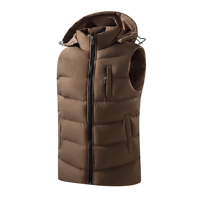 

Cotton Vest With Hood Sleeveless Comfortable Parkas High Quality Men Clothing Wind-Resistant Thickened Warm Autumn Winter Coat
