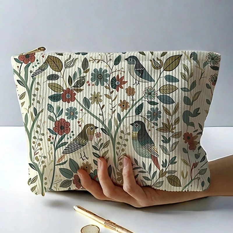 Corduroy Niche Versatile Makeup Bag New High-end Large Capacity Storage Portable Handbag Makeup and Wash Bag