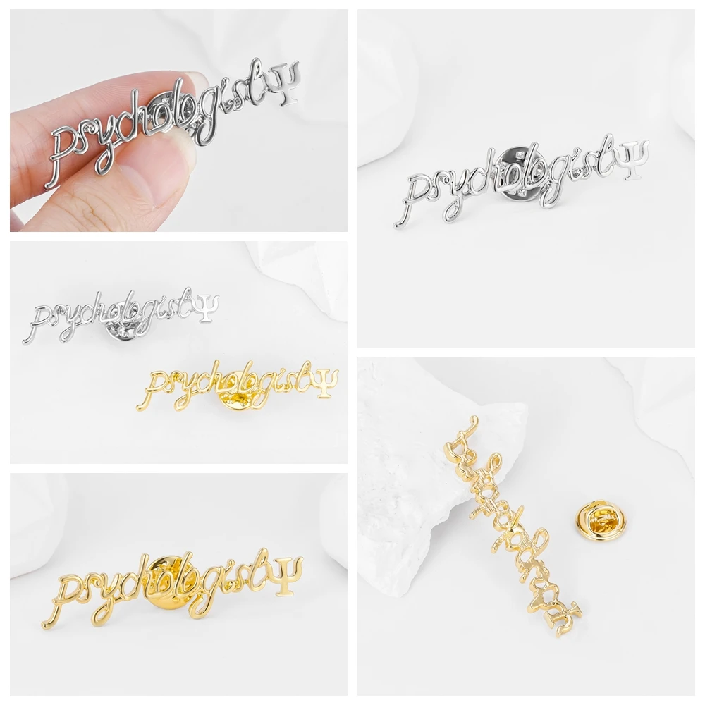 DCARZZ Psychology Psi Brooches Medical Charm Backpack Lapel Pins Badge Medicine Jewelry for Psychologist Doctor Nurse
