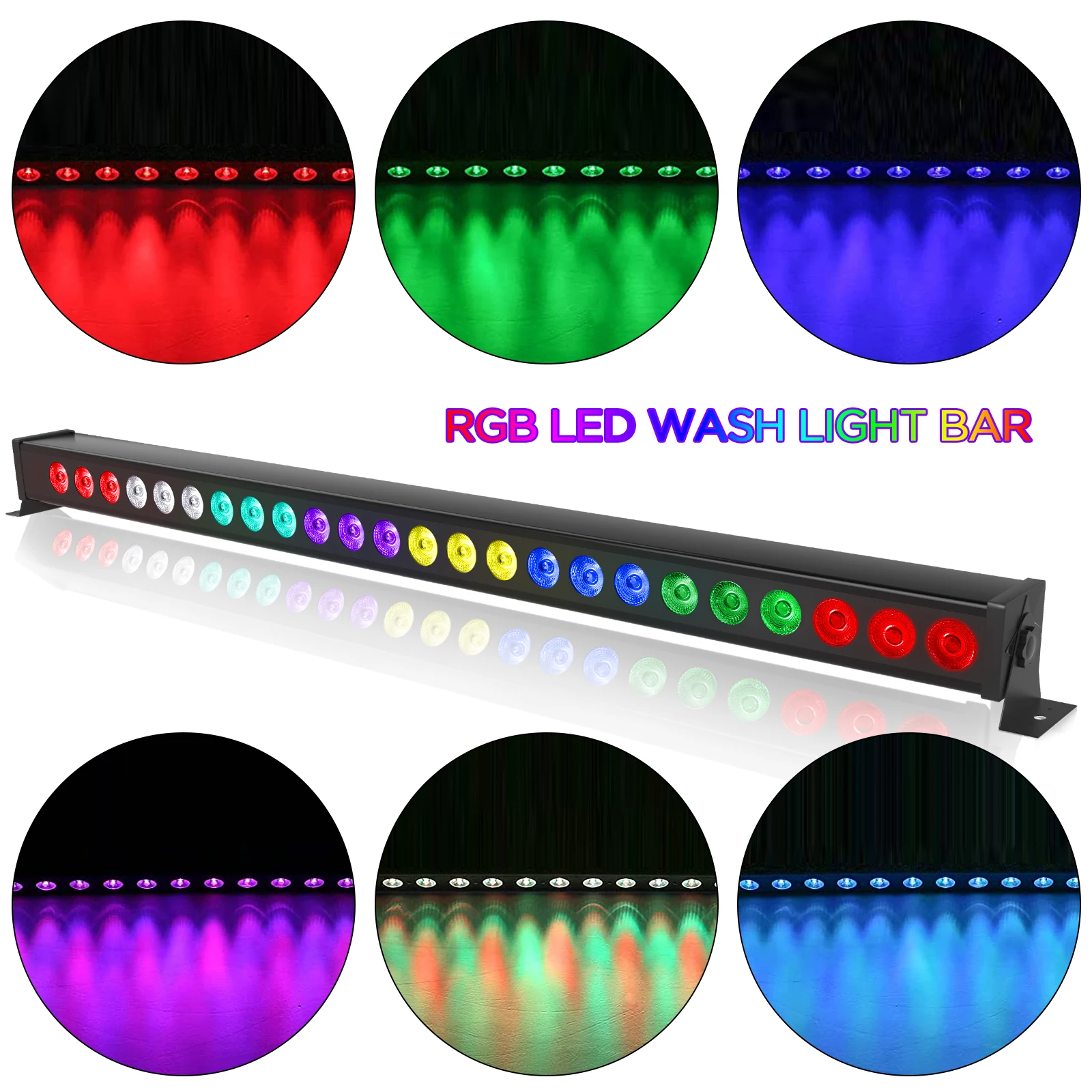 Imagem -02 - Rgb Wall Washer Light com Controle Remoto 24led Efeito de Iluminação de Palco Ktv dj Disco Casamento Aniversário Concerto Festa Dmx