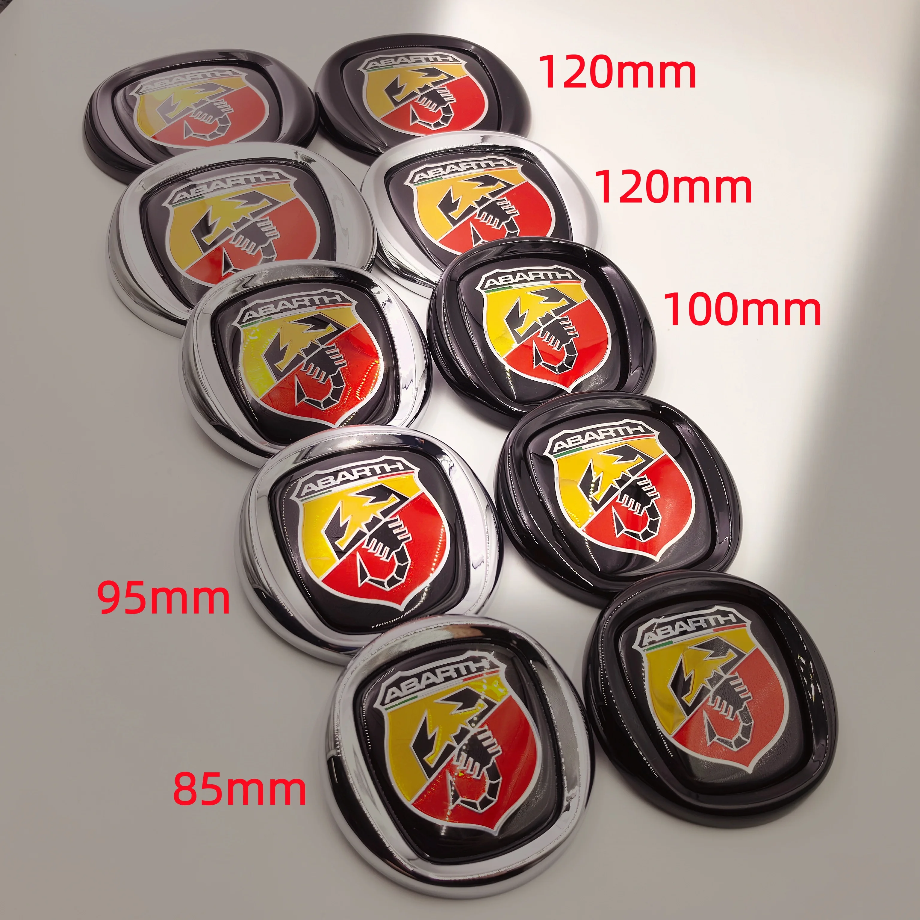 FIAT Abarth Car Front Head Hood Bonnet Emblem Rear Tail Bumper Trunk Badge Styling 8.5cm 9.5cm 10cm 12cm 85mm 95mm 100mm 120mm