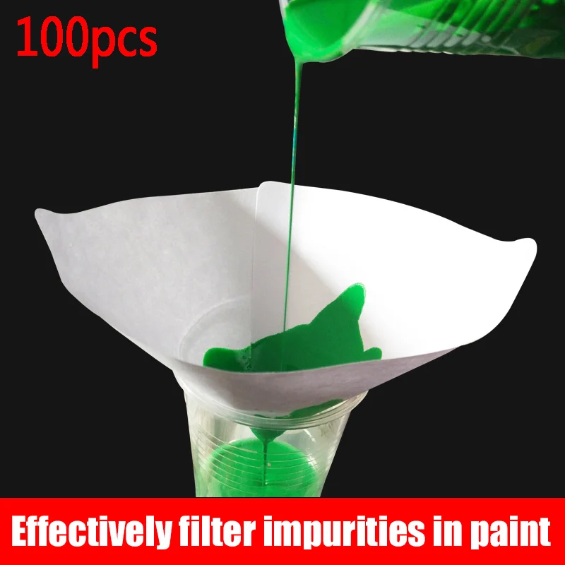 Disposable Paper Filter Car Paint Spray Purifying Straining Funnel Mesh Paper Conical Funnels Filter Tool Transmission Filters