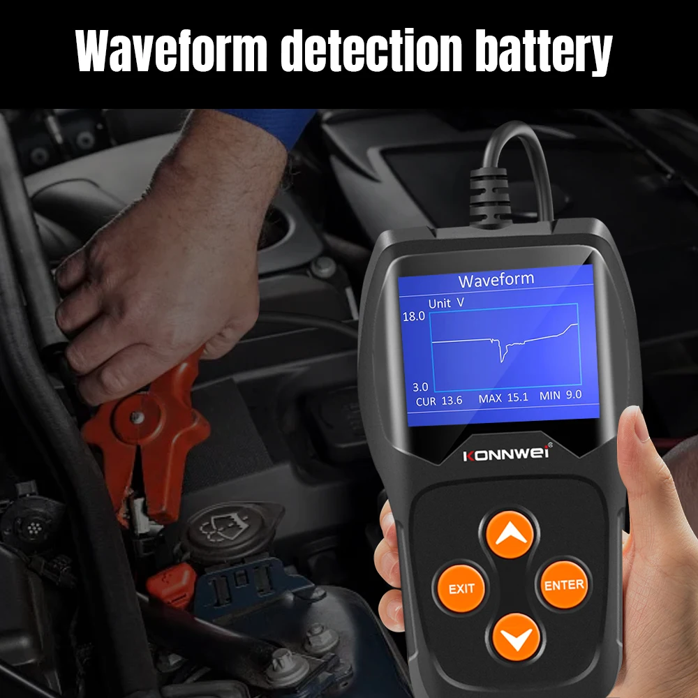 KONNWEI KW600 12V Car Battery Tester Car Motorcycle Analyzer Scanner 100 to 2000CCA Battery Health Faults Auto Diagnostic Tool - view 5